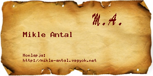 Mikle Antal névjegykártya